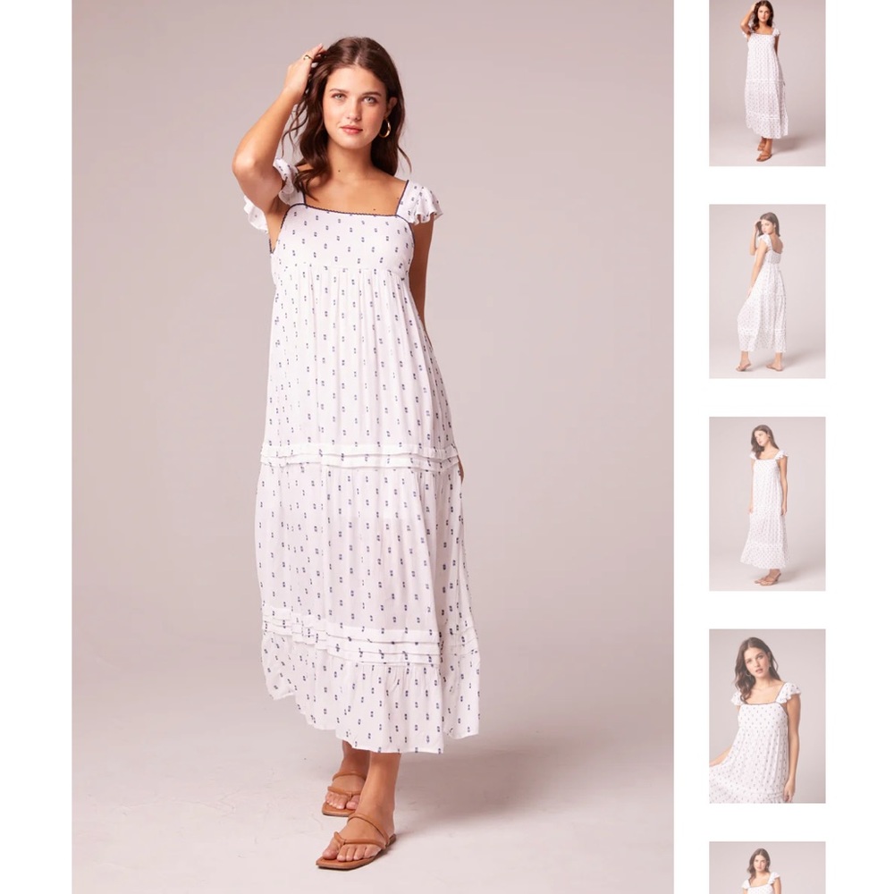 B.O.G. Collective (Band of Gypsies, Band of the Free) White And NavyMidi Dresss